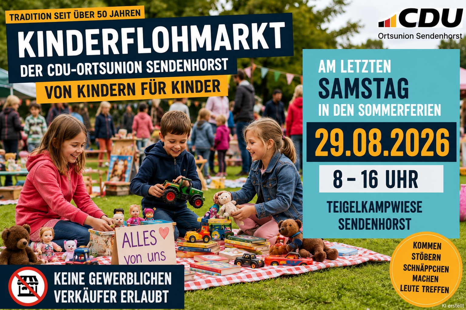 Teigelkampwiese 29.8. - CDU-Kinderflohmarkt